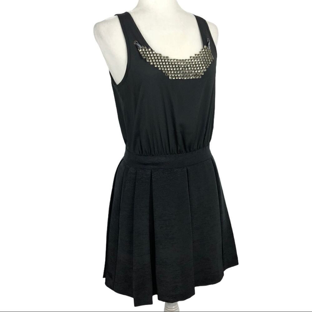BCBGeneration Black Dress with metal necklace 8